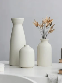 1件/套 米色花瓶套装 - 3个小花瓶，现代波西米亚风格乡村家居装饰，芦苇和干花花瓶，创意支架，适用于桌子、书架、玄关 - 复古莫兰迪花瓶套装，工艺品展示，电视柜软装，米色花瓶，鲜花礼品，生日毕业典礼房间装饰，玻璃花瓶 - 彩色 - 查看 12