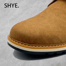 Men's Casual Lace-Up Shoe In Urban Style - 駝色 - 查看 3