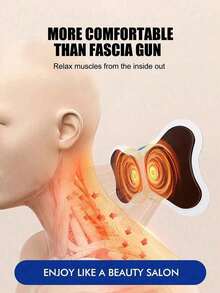 1pc Rechargeable Portable Mini Neck Massager, Electric Neck Massage Patch, Relieve Neck & Shoulder Stress, EMS Microcurrent Neck Massage Patch - Blue - View 5