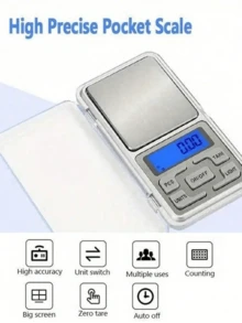 1pc Flip Cover 0.01g/200g High Precision Weighing Dedicated Multifunctional Digital Electronic Scale, Jewelry Scale, Mini Stainless Steel Electronic Scale, Pocket Size Digital Scale, Gold Balance Scale, Portable Pocket Scale, Pharmaceutical Jewelry Electronic Scale, Kitchen Scale, Useful Tool, Kitchen Supplies Fine Weighing Food Ingredients ,Digital Pocket Scale, Suitable For Jewelry Scale, Easy To Carry