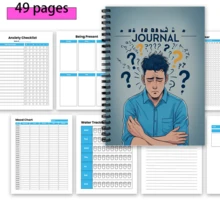 49-Page Mental Health Journal – Anxiety & Stress Relief Tracker With Self-Care Prompts & Mindfulness Worksheets | Daily Wellness Companion For Emotional Clarity & Personal Growth