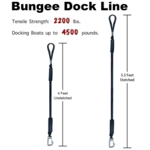 Boat Bungee Dock Lines Cords Docking Rope For Kayak Watercraft SeaDoo Jet Ski Pontoon Canoe Power Boat Mooring Rope Accessories - Black - View 5