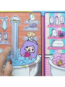 Toca Boca World Full Set Paper Dolls Quiet Book Scrapbook DIY Material Kit Entertaining Toys For Girls Cutout Edition