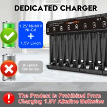 PowerKAN 1.2V 可充电镍氢 AA/AAA 电池（8 节 AA 800mAh + 8 节 AAA 300mAh）带 NL8 USB 快速充电器套装 - 是 - 查看 6