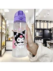 Sanrio 1 pièce, Bouteille d'eau de sport Sanrio 550ml hello kitty Cinnamoroll Kuromi - Bouteille d'eau de sport portable, étanche, isolée et pratique pour le voyage. Idéale pour le camping, la randonnée, le fitness, les activités de plein air et les cadeaux d'anniversaire