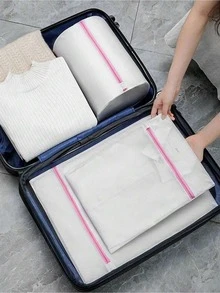 1pc/3pcs Laundry Mesh Bag - Large Washing Machine Bag For Underwear, Delicate Clothes & Summer Tops - trắng - Xem 5