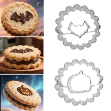 9pcs Cookie Cutter Set, Moon, Star, Heart, Round, Flower Shapes - Kitchen Baking Cookies Tools And Decoration For Valentine's Day, Easter, Birthday, Halloween, Christmas Party - Silver - View 11