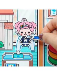 Toka 幼儿园 ABC 可爱角色扮演装扮安静书 DIY 工艺套件，需要手动切割和组装 - 彩色 - 查看 7