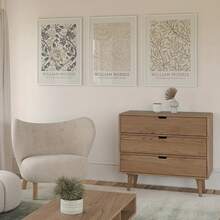 3 Pieces Of William Morris Floral Canvas Wall Art Set, Beige Retro Decoration, Optional Wooden Frame Retro Poster, Suitable For Living Room, Bedroom, Home Office - Neutral Home Decoration Gift - Multicolor - View 4