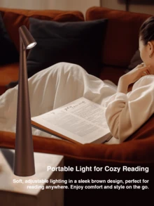 1 pieza Lámpara de mesa recargable y inalámbrica, lámpara de barra LED portátil con 3 niveles de brillo regulable, lámpara de escritorio a batería LED, lámpara de mesa para exteriores para sala de estar, hogar, comedor - Multicolor - Ver 3