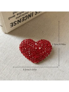 1 Stück elegante rote Herz-Kristall-Brosche - Vintage-Stil Legierung Brosche - besetzt mit funkelnden Strass-Steinen, geeignet für Anzüge, Pullover, Kleider, perfekt für lässige Outfits, Halloween, Halloween-Accessoires, Lehrertag