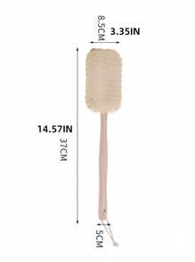 1 escova de banho de fibra de sisal natural, bucha vegetal com cabo longo para esfoliação, esfoliação das costas e massagem