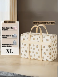 4 Sizes Available 1 Extra Large Durable Foldable Storage Bag With Handles - Heavy Duty Polyester Material, Dustproof And Moisture-Resistant, Cute Giraffe Pattern, Suitable For Travel, Moving, Packing, Clothes And Bedding Organization, Essential For Moving, Fun Design, Sturdy Construction, Packing Solution, Frequent Travelers, Suitcase, Foldable Storage Bag - Multicolor - View 8