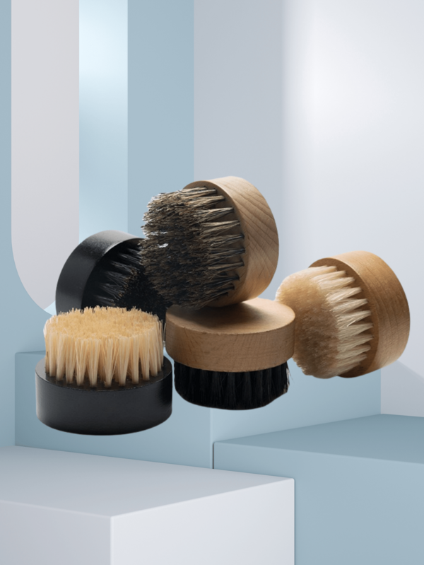 1 pieza Cepillo para barba de cerdas de bambú y cerdas de jabalí, cepillo de cuidado suave para el estilo de la barba