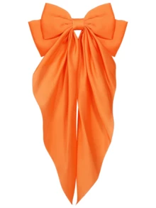 1pc Large Bow Hair Clip, Elegant Orange Bowknot Hair Accessory For Women, Halloween Pumpkin Orange, Unique Style, Halloween Party, Hair Clip, Hair Claw, Hair Pin, Hair Barrette, Hair Ornament, Head Accessories, Hair Accessories For Women, Hairpin,Summer,Holiday,Travel - Orange - View 5