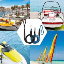 Boat Bungee Dock Lines Cords Docking Rope For Kayak Watercraft SeaDoo Jet Ski Pontoon Canoe Power Boat Mooring Rope Accessories - Black - View 3