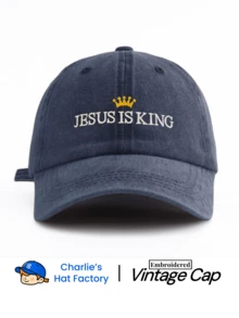 Mũ lưỡi trai thêu chữ "Jesus Is King" (Chúa Giê-su là Vua), kiểu dáng cổ điển, chất liệu mềm mại, có dải thấm mồ hôi, điều chỉnh được kích cỡ, nhẹ, chống nắng, đa năng, phù hợp cho các hoạt động thể thao ngoài trời, mặc hàng ngày, tụ họp và kỳ nghỉ. Món quà hoàn hảo cho gia đình và bạn bè, mùa hè, bãi biển, ngày lễ. - CHÚA GIÊSU LÀ VUA - Xem 21