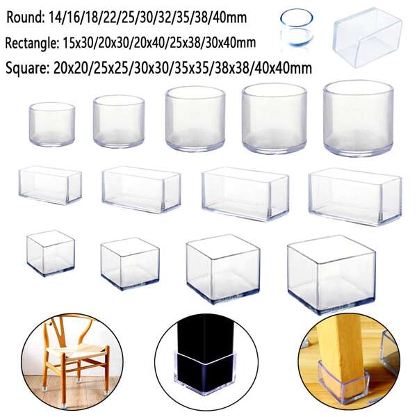 4 Stücke Gummi Stuhlbein Kappen rutschfeste Tischfuß Staubabdeckung Socken Bodenschutz Pads Rohrpfropfen Möbelfüße