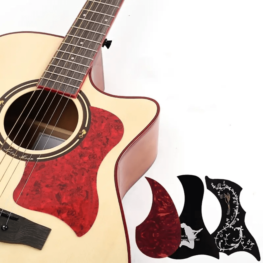 1 pieza Protector de golpes de guitarra clásica de madera estilo folclórico, adecuado para guitarra de 40-41 pulgadas, pegatina protectora contra arañazos, anti-arañazos para la tapa armónica de la guitarra