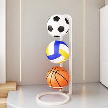 Versatile Multi-Sport Ball Storage Rack For Home Use – Sturdy Organizer Shelf For Basketball, Football, Volleyball, And Sports Balls, Space-Saving Display Rack, Easy-Install Home Gym And Family Room Mount, Durable, Neat, Modern Organizer For Adults - White - View 5