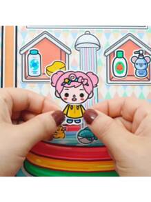 Toka 幼儿园 ABC 可爱角色扮演装扮安静书 DIY 工艺套件，需要手动切割和组装 - 彩色 - 查看 4