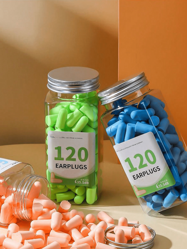 60/120 Pieces Noise Reduction Earplugs, Anti-Noise Soundproof Sleeping Plugs, Silent Earplugs, Unisex, Soft And Comfortable Wearing Experience, Fluffy Texture, Slow Rebound, Long-Term Wearing Without Ear Pain
