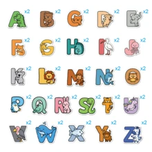 52pcs Animal Alphabet Stickers, Suitable For Stationery, Creative Products, Water Bottles, Toys, Spelling & Writing