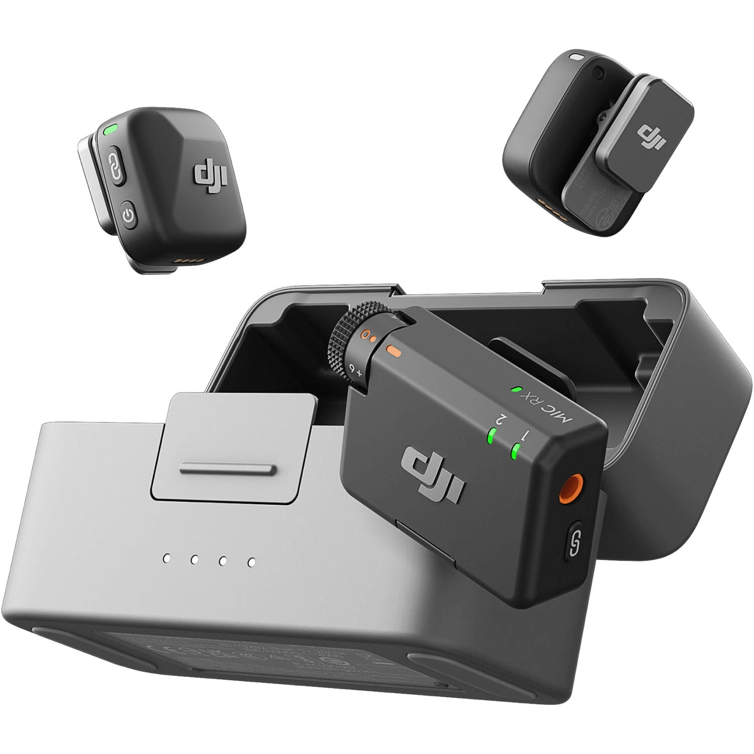 DJI Mic Mini (2 transmissores + 1 receptor + estojo de carregamento), microfone de lapela sem fio compatível com iPhone/câmera/dispositivos Android, ultraleve, qualidade de áudio detalhada, bateria com duração de 48 horas, cancelamento de ruído, controle automático de ganho, ideal para vlogs e transmissões ao vivo.