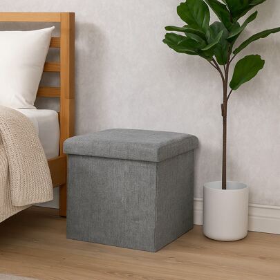 Banqueta Baul Puff Organizador, Sofa Puff Asiento Plegabl,e Taburete Organizador, Puff Plegable, Asiento Puff, Silla Puff Plegable, Asiento Organizador, Otomana de Almacenamiento Plegable, Taburetes de Almacenamiento.