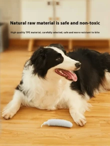 1 件耐用硅胶黄瓜形中型犬咀嚼玩具 - 互动式牙齿和牙齿健康辅助工具，缓解小型犬和大型犬的无聊，狗狗用品 - 彩色 - 查看 5