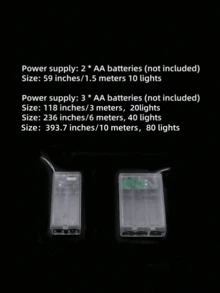 80-LED 10M String Lights Decorative Lights, 1.5M/3M/6M/10M Outdoor LED String Lights, Battery Powered Fairy Lights, Warm White LED Lights For Outdoor Decor, Home, Party, Holiday (No Battery Included) Christmas Decorations Home Christmas Gifts Christmas Decor - Multicolor - View 12