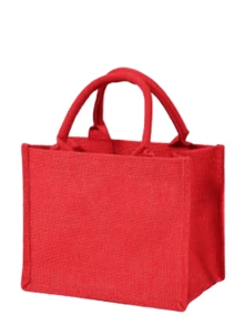 Customized Christmas Gift Bags, Christmas Tote Bags, Holiday Gifts, Linen Christmas Bags, Burlap Christmas Bags, Women's Christmas Gift Bags, Christmas - Orange - View 7