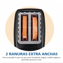 Tostadora Lagom Toster Extra Ancha De Acero Inoxidable Tostado Uniforme Rapido Facil De Limpiar Libre De Bpa Para Bagel Pan Desayuno Y Merienda - Plateado - Ver 4