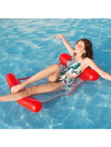 2pcs Outdoor Swimming Pool Inflatable Floating Lounge Chair, Adult Floating Raft, Inflatable Swimming Pool Supplies, Summer Swimming Pool Floats, Holiday Essentials - Baby Blue - View 12