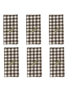 2/6/12 piezas Servilletas de poliéster a cuadros modernos de Halloween y Navidad, adecuadas para restaurante, cocina, cafetería, fiesta festiva, decoración de mesa de comedor, decoración del hogar diaria