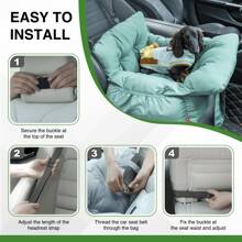 HazoWill宠物车载座椅，适用于猫狗 - 便携式旅行宠物床，带可调节挂钩和提手/肩带，适用于汽车前排/后排座椅、猫咪航空箱、猫咪背包、自行车拖车