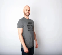 Mens Just Another Sexy Bald Guy T Shirt Funny Sarcastic Hair Graphic Novelty Tee Mens Funny T Shirts Cool Vintage Fashion T-Shirt Gift Classic Menswear - 深希瑟灰色 - 查看 4