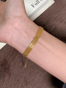 1pc Minimalist Vintage Style 925 Sterling Silver Bracelet, Elegant Jewelry Gift For Women, Suitable For Party, Birthday Or Daily Wear - Designer Ribbon Bracelet - View 3