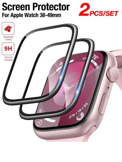 حزمتان من واقي الشاشة عالي الوضوح متوافق مع ساعة أبل 40 مم، سلسلة SE/6/5/4 واقي شاشة فيلم واضح مرن HD للساعة الذكية، مضاد للخدش [بدون فقاعات]، متوافق مع ساعة أبل 1/2/3 38 مم 42 مم، 4/5/6/SE 40 مم 44 مم، S7/S8/S9 41 مم 45 مم، Ultra1/Ultra2 49 مم، السلسلة 10 42 مم 46 مم