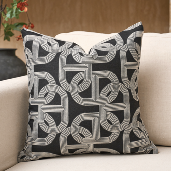 1 pieza Juego de funda de almohada decorativa de lujo, funda de cojín cuadrada con textura geométrica para sofá en la sala de estar, decoración del hogar, funda de almohada moderna tejida (sin relleno)