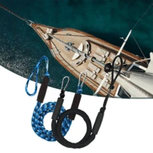 Boat Bungee Dock Lines Cords Docking Rope For Kayak Watercraft SeaDoo Jet Ski Pontoon Canoe Power Boat Mooring Rope Accessories - Black - View 4