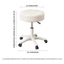 1 件靠背电脑椅，家用梳妆椅，可调节旋转书桌椅，适用于卧室、宿舍 - 白色 - 查看 5