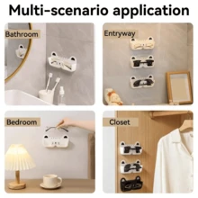1/2pcs Wall-Mounted Sunglass Organizer, Cute Cat-Shaped Sunglasses Holder, Space Saving Eyeglasses Display Stand, Punch-Free Glasses Storage Rack For Entryway, Living Room, Bedroom, Bathroom, Office, Dorm. Home Decor.