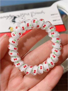 10 szt. gumek do włosów z nadrukiem wiśniowym, żelowe, do telefonu, bez śladu, do wiązania, akcesoria do włosów, uniwersalne gumki do włosów, jednokolorowe, gumki do włosów, gumki do włosów, gumki do włosów, gumki do włosów