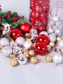 24pcs Christmas Balls, Christmas Ornaments, Colorful Plastic Electroplated Ball Ornaments ,For Christmas TreeMall Holiday Party Hanging Christmas Tree Upscale Hotel Restaurant Decoration ,Shatterproof Hanging Decorations ,Celebration Decoration Anniversary Birthday Everyday Exquisite Craftsmanship Fashion For Christmas, Birthday, Valentine's Day, Wedding Party, Home, Office, Outdoor, Christmas Tree, Create Holiday Atmosphere, Christmas Gift - Multicolor - View 2