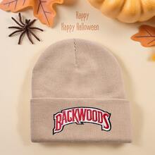 1pc Unisex Letter Casual Cute Acrylic Embroidered Y2K Knitted Beanie Hat For Everyday Wear Winter Christmas Hat Men & Women Beanie Ski Hat - 粉色 - 查看 5