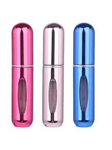 2 pièces Bouteille de parfum rose vif de 5 ml, bouteille de rangement de parfum, bouteille de vaporisateur rechargeable, bouteille de décantation de parfum, petite bouteille réutilisable
