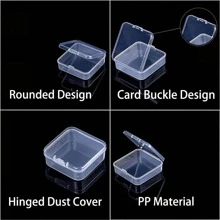 Mini Sticker Storage Box,Plastic Clear Beads Storage Containers Box For Collecting Small Items, Beads, Jewelry, Business Cards, Game Pieces, Crafts