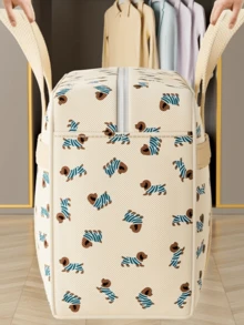 4 Sizes Available 1 Extra Large Durable Foldable Storage Bag With Handles - Heavy Duty Polyester Material, Dustproof And Moisture-Resistant, Cute Giraffe Pattern, Suitable For Travel, Moving, Packing, Clothes And Bedding Organization, Essential For Moving, Fun Design, Sturdy Construction, Packing Solution, Frequent Travelers, Suitcase, Foldable Storage Bag - Multicolor - View 5
