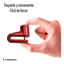 Candado Disco Aluminio Motocicleta Bicicleta Segura Proteccion Anti Robo Freno Bloqueo Lock Compacto Vmingo Mexico - Rojo - Ver 2
